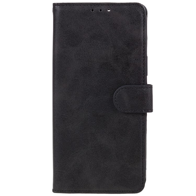 For Xiaomi Poco C75 4G / Redmi 14R 5G / 14C 4G Case PU Leather Wallet Protective Phone Cover Calf Texture - Black