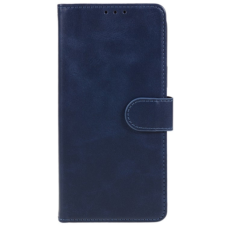 For Xiaomi Poco C75 4G / Redmi 14R 5G / 14C 4G Case PU Leather Wallet Protective Phone Cover Calf Texture - Blue