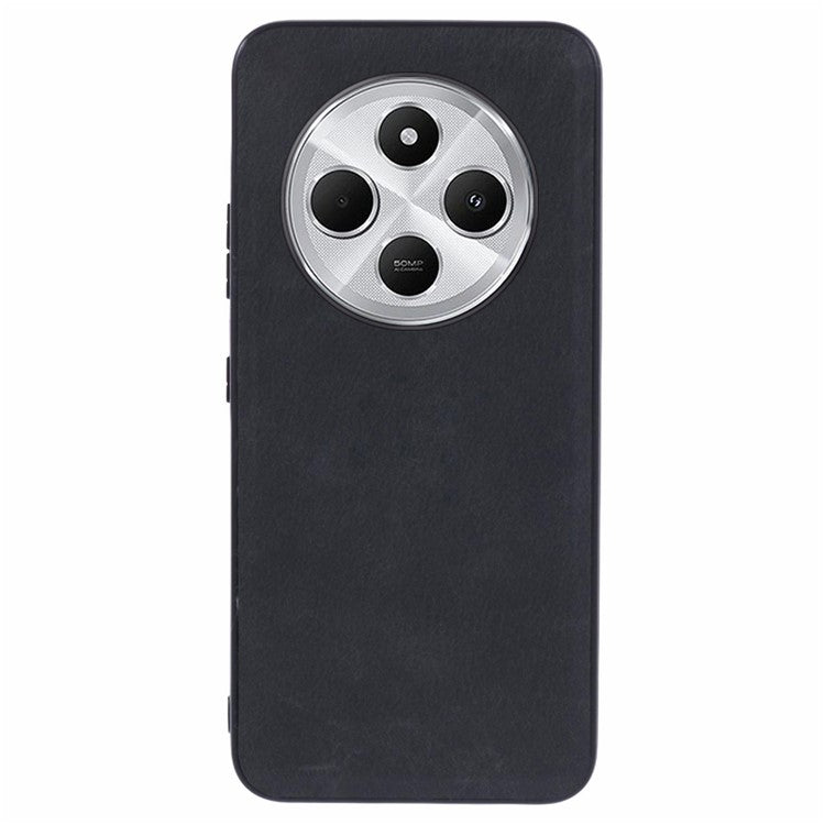 For Xiaomi Poco C75 4G / Redmi 14R 5G / 14C 4G Case Retro Leather Coated PC+TPU Phone Cover - Black