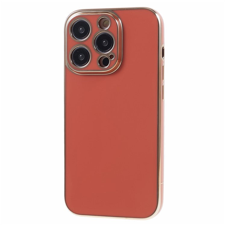 For iPhone 16 Pro Case TPU Slim Fit Shockproof Phone Cover 6D Electroplating - Red