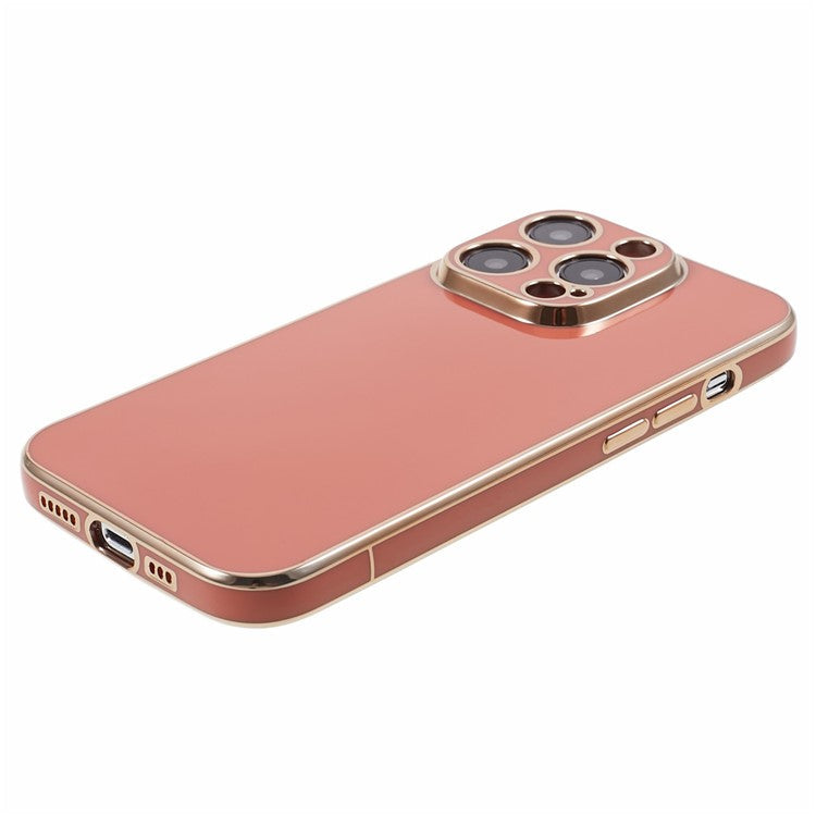 For iPhone 16 Pro Case TPU Slim Fit Shockproof Phone Cover 6D Electroplating - Red