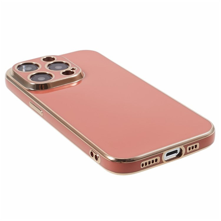 For iPhone 16 Pro Case TPU Slim Fit Shockproof Phone Cover 6D Electroplating - Red