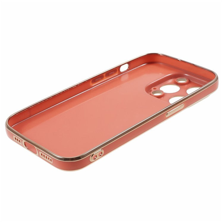 For iPhone 16 Pro Case TPU Slim Fit Shockproof Phone Cover 6D Electroplating - Red