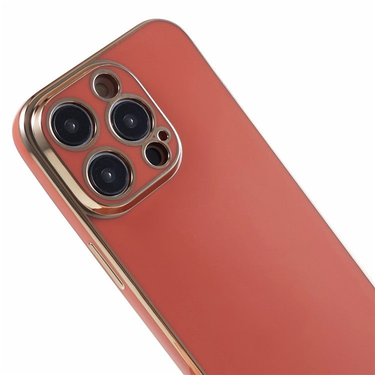 For iPhone 16 Pro Case TPU Slim Fit Shockproof Phone Cover 6D Electroplating - Red