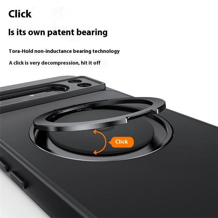 For Google Pixel 9 / Pixel 9 Pro Case Rotatable Magnetic Kickstand TPU+Acrylic Phone Cover - Transparent