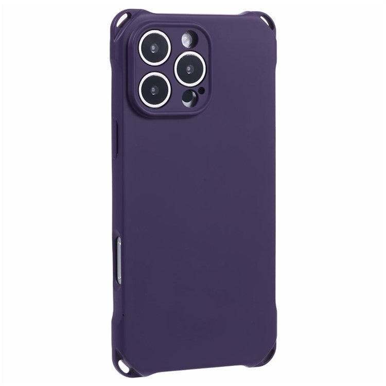 For iPhone 16 Pro Case Four Corners Fall Protection TPU Back Cover - Dark Purple