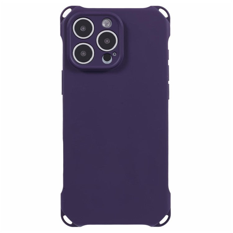 For iPhone 16 Pro Case Four Corners Fall Protection TPU Back Cover - Dark Purple