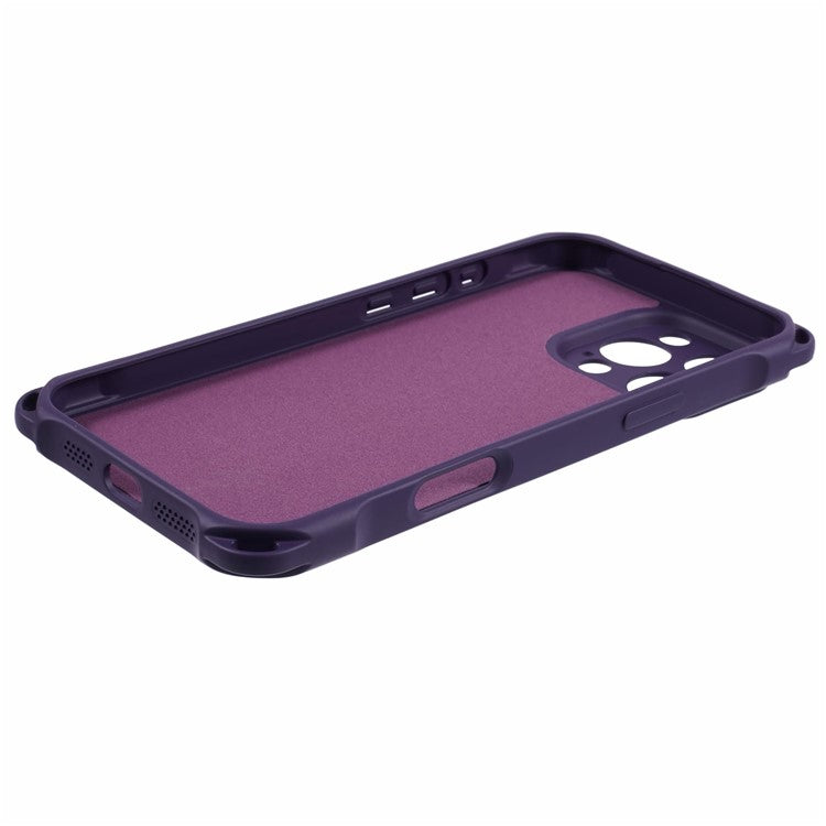 For iPhone 16 Pro Case Four Corners Fall Protection TPU Back Cover - Dark Purple