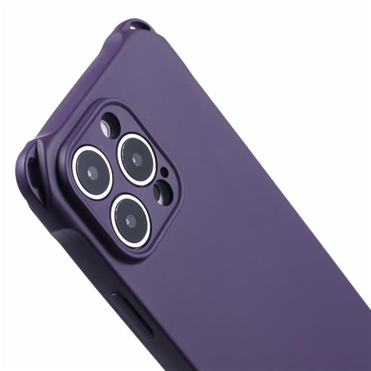 For iPhone 16 Pro Case Four Corners Fall Protection TPU Back Cover - Dark Purple