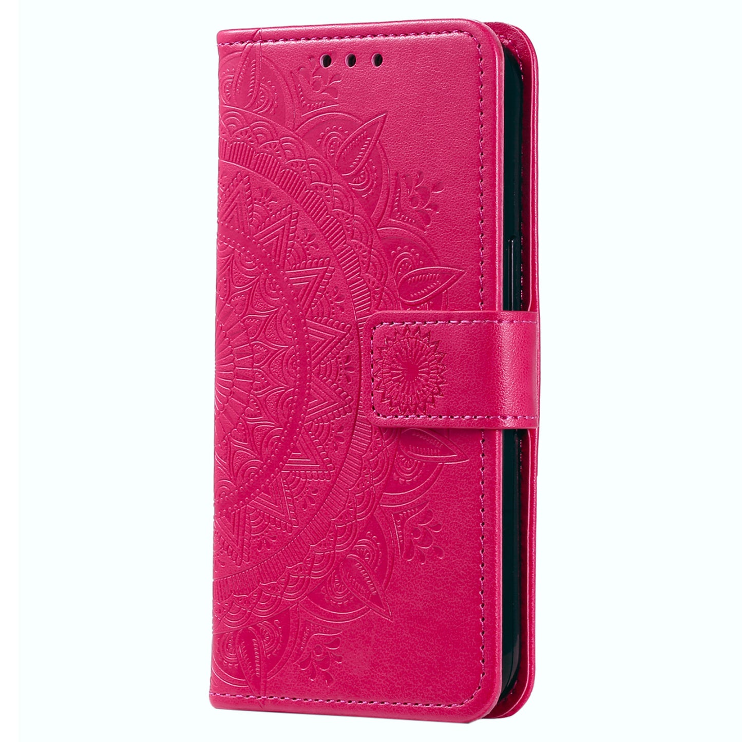For Samsung Galaxy A06 Case Imprinted Totem PU Leather Wallet Stand Phone Cover - Rose