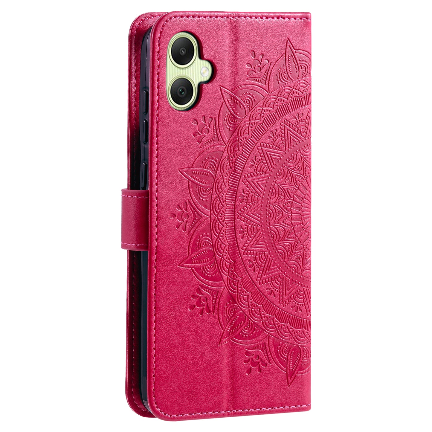 For Samsung Galaxy A06 Case Imprinted Totem PU Leather Wallet Stand Phone Cover - Rose