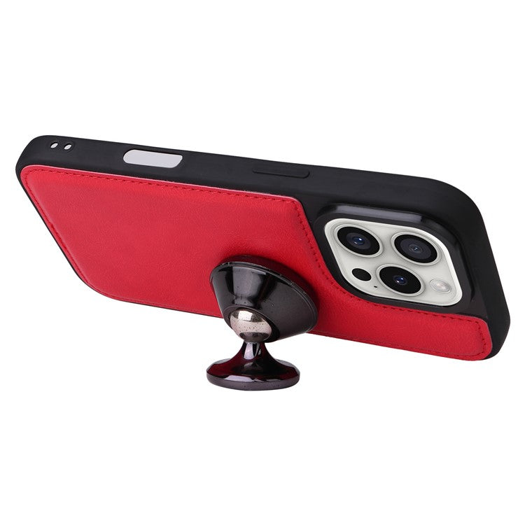 KT Leather Series-3 For iPhone 16 Pro Max Case PU Leather 2 in 1 Wallet Phone Cover Magnetic Detachable - Red