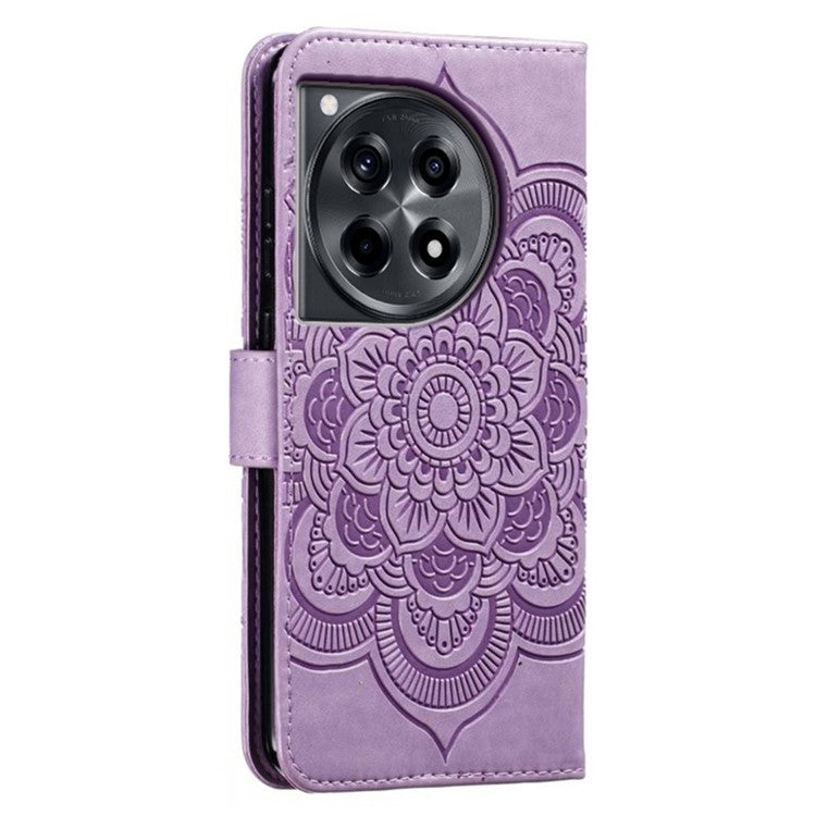 For OnePlus Ace 3 5G Case PU Leather Mandala Imprinted Design Wallet Phone Cover - Purple