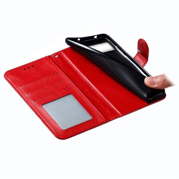 For Google Pixel 8a Case PU Leather Mandala Imprinted Design Wallet Phone Cover - Red