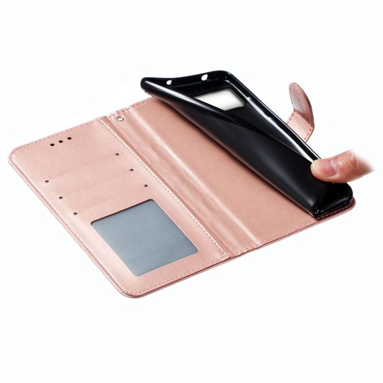 For Google Pixel 8a Case PU Leather Mandala Imprinted Design Wallet Phone Cover - Rose Gold