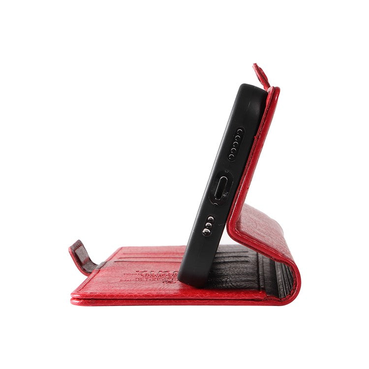 YIKATU YK-007 For Motorola Edge 50 Neo 5G / Moto S50 5G / Thinkphone 25 5G Case Side Buckle PU Leather Phone Cover Litchi Texture - Red