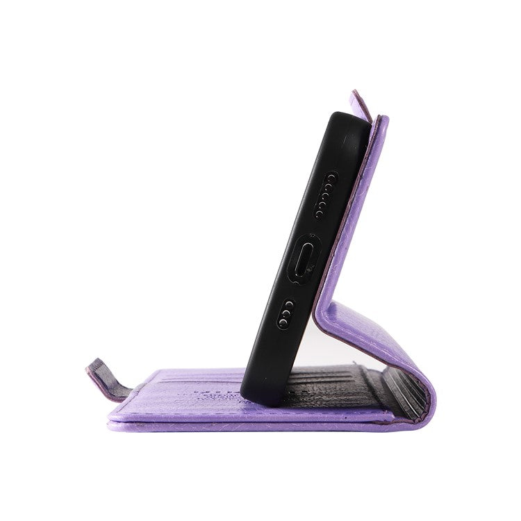 YIKATU YK-007 For Motorola Edge 50 Neo 5G / Moto S50 5G / Thinkphone 25 5G Case Side Buckle PU Leather Phone Cover Litchi Texture - Purple