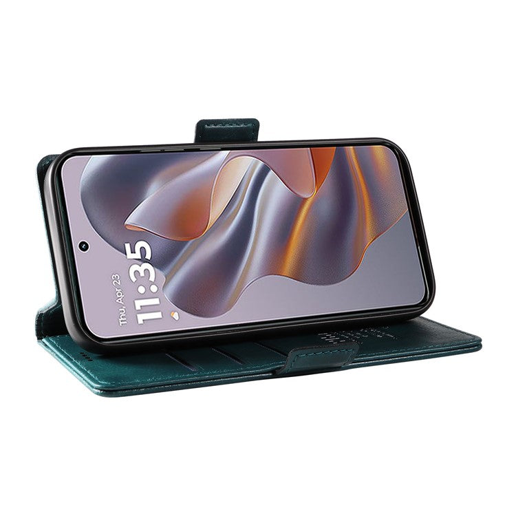 YIKATU YK-007 For Motorola Edge 50 Neo 5G / Moto S50 5G / Thinkphone 25 5G Case Side Buckle PU Leather Phone Cover Litchi Texture - Blue