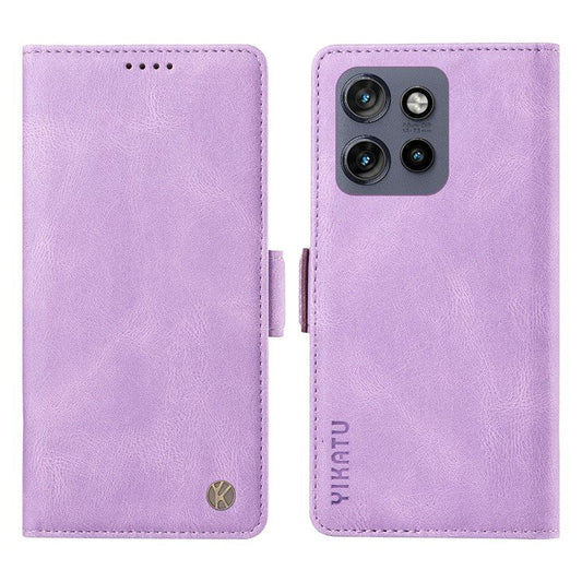 YIKATU YK-005 For Motorola Edge 50 Neo 5G / Moto S50 5G / Thinkphone 25 5G Case PU Leather Wallet Phone Cover Skin Touch Feeling - Purple