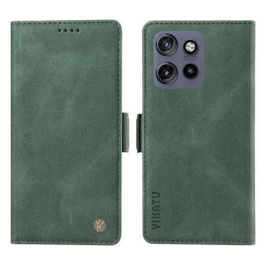 YIKATU YK-005 For Motorola Edge 50 Neo 5G / Moto S50 5G / Thinkphone 25 5G Case PU Leather Wallet Phone Cover Skin Touch Feeling - Green