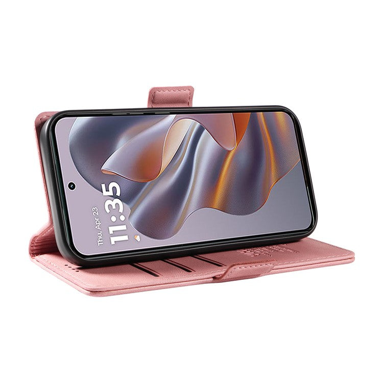 YIKATU YK-005 For Motorola Edge 50 Neo 5G / Moto S50 5G / Thinkphone 25 5G Case PU Leather Wallet Phone Cover Skin Touch Feeling - Pink