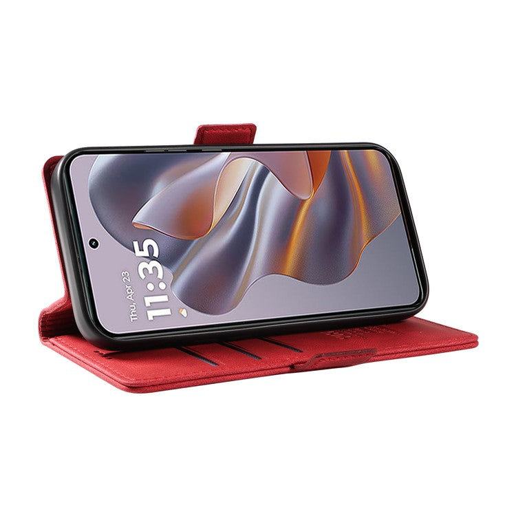 YIKATU YK-005 For Motorola Edge 50 Neo 5G / Moto S50 5G / Thinkphone 25 5G Case PU Leather Wallet Phone Cover Skin Touch Feeling - Red