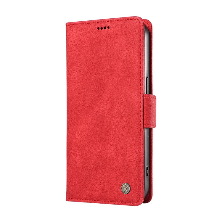 YIKATU YK-005 For Motorola Edge 50 Neo 5G / Moto S50 5G / Thinkphone 25 5G Case PU Leather Wallet Phone Cover Skin Touch Feeling - Red