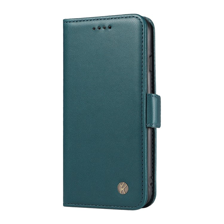 YIKATU YK-003 For Motorola Edge 50 Neo 5G Case Wallet Stand Leather Phone Cover Side Buckle - Green