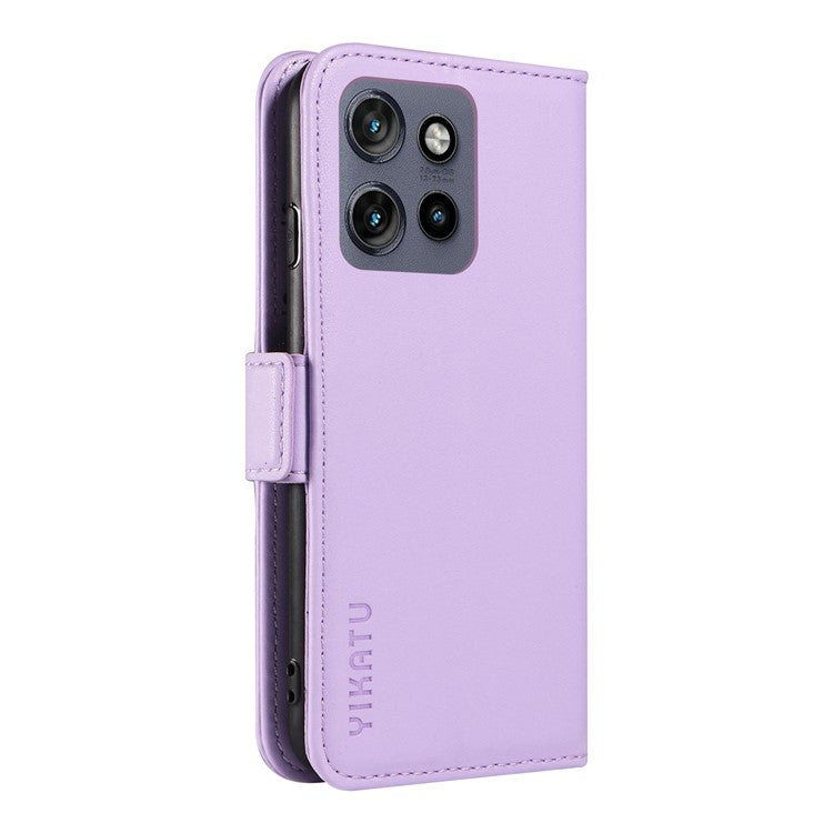 YIKATU YK-003 For Motorola Edge 50 Neo 5G / Moto S50 5G / Thinkphone 25 5G Case Wallet Stand Leather Phone Cover Side Buckle - Purple