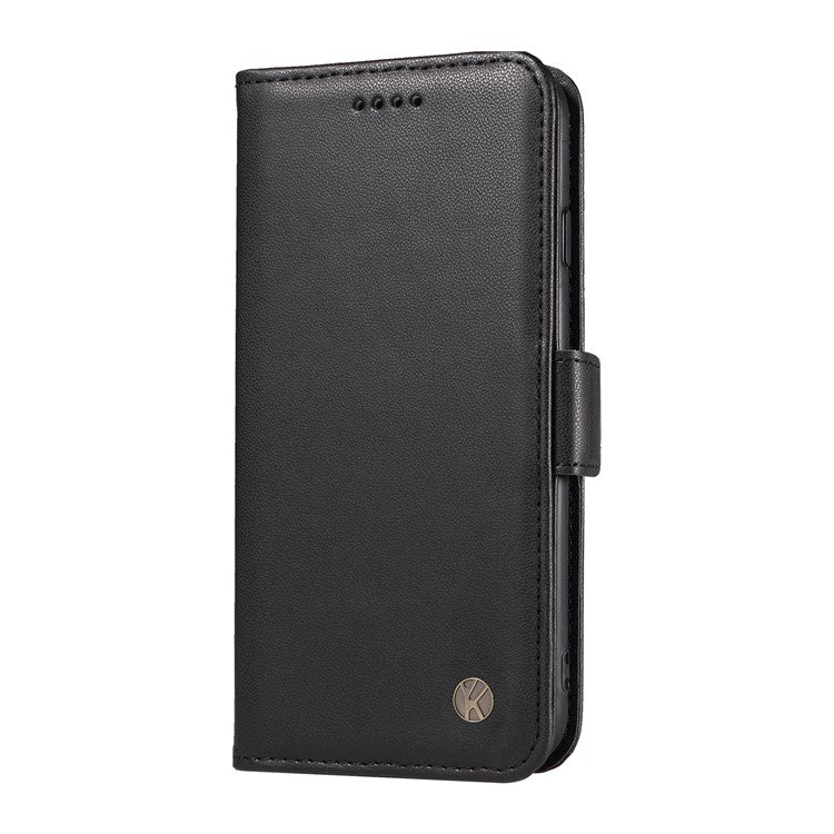 YIKATU YK-003 For Motorola Edge 50 Neo 5G / Moto S50 5G / Thinkphone 25 5G Case Wallet Stand Leather Phone Cover Side Buckle - Black