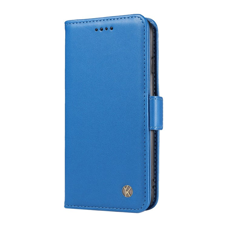 YIKATU YK-003 For Motorola Edge 50 Neo 5G Case Wallet Stand Leather Phone Cover Side Buckle - Sky Blue