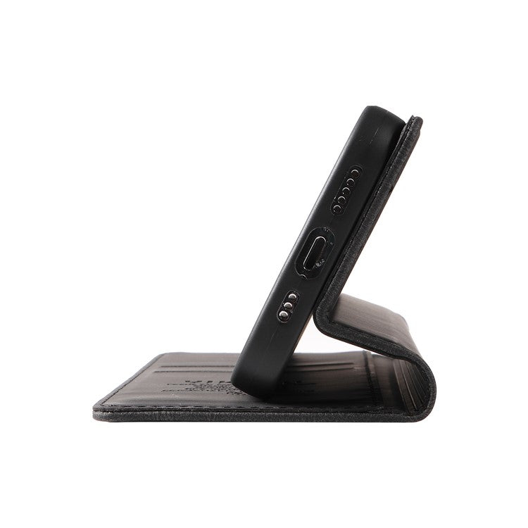 YIKATU YK-004 For Motorola Edge 50 Neo 5G / Moto S50 5G / Thinkphone 25 5G Case Leather Skin-Touch Phone Cover Magnetic Auto-Absorbed - Black