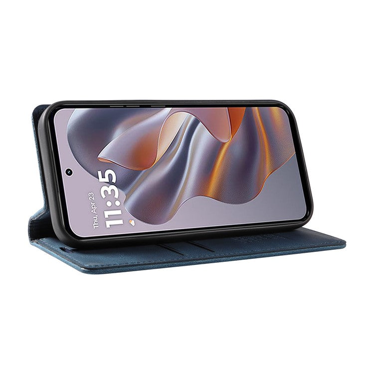 YIKATU YK-004 For Motorola Edge 50 Neo 5G / Moto S50 5G / Thinkphone 25 5G Case Leather Skin-Touch Phone Cover Magnetic Auto-Absorbed - Blue