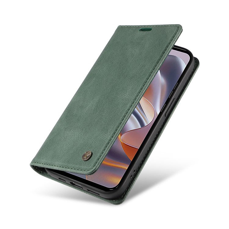 YIKATU YK-004 For Motorola Edge 50 Neo 5G / Moto S50 5G / Thinkphone 25 5G Case Leather Skin-Touch Phone Cover Magnetic Auto-Absorbed - Green