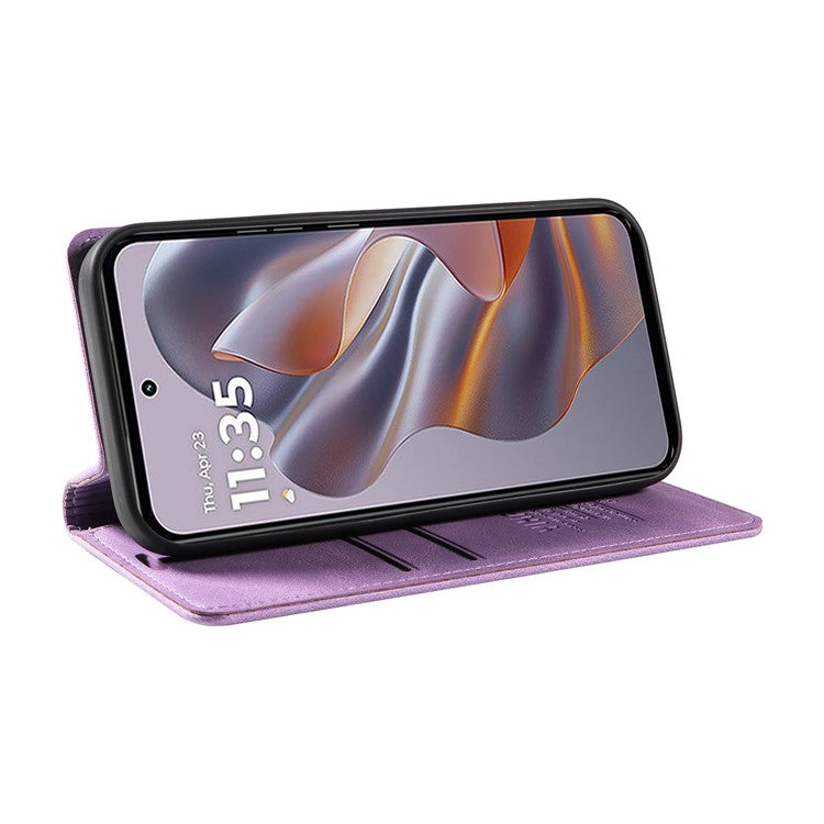 YIKATU YK-004 For Motorola Edge 50 Neo 5G / Moto S50 5G / Thinkphone 25 5G Case Leather Skin-Touch Phone Cover Magnetic Auto-Absorbed - Purple