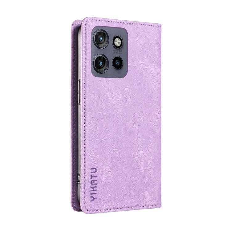 YIKATU YK-004 For Motorola Edge 50 Neo 5G / Moto S50 5G / Thinkphone 25 5G Case Leather Skin-Touch Phone Cover Magnetic Auto-Absorbed - Purple