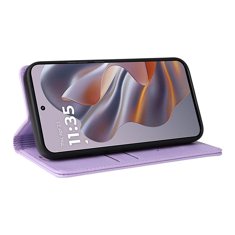 YIKATU YK-001 For Motorola Edge 50 Neo 5G / Moto S50 5G / Thinkphone 25 5G Case Stand Leather Phone Cover Strong Magnetic Closure - Light Purple