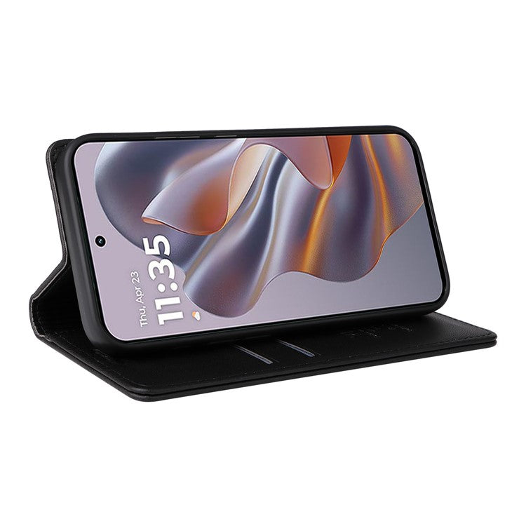 YIKATU YK-001 For Motorola Edge 50 Neo 5G / Moto S50 5G / Thinkphone 25 5G Case Stand Leather Phone Cover Strong Magnetic Closure - Black