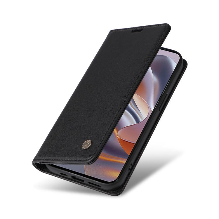 YIKATU YK-001 For Motorola Edge 50 Neo 5G / Moto S50 5G / Thinkphone 25 5G Case Stand Leather Phone Cover Strong Magnetic Closure - Black