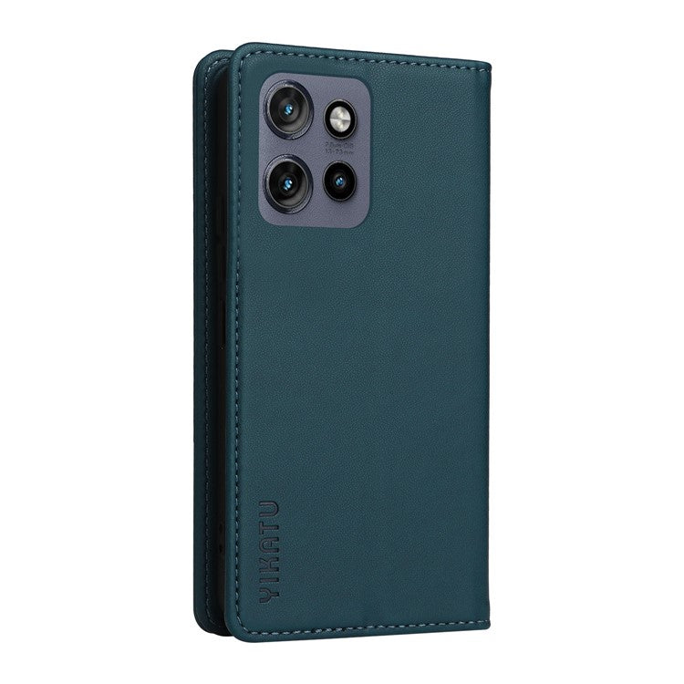 YIKATU YK-001 For Motorola Edge 50 Neo 5G / Moto S50 5G / Thinkphone 25 5G Case Stand Leather Phone Cover Strong Magnetic Closure - Green
