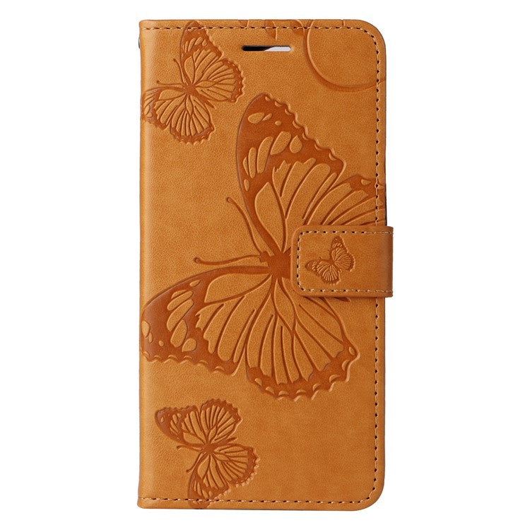 KT Imprinting Flower Series-2 For Motorola Edge 50 Neo 5G / Moto S50 5G / Thinkphone 25 5G Case Butterfly Leather Phone Cover - Yellow