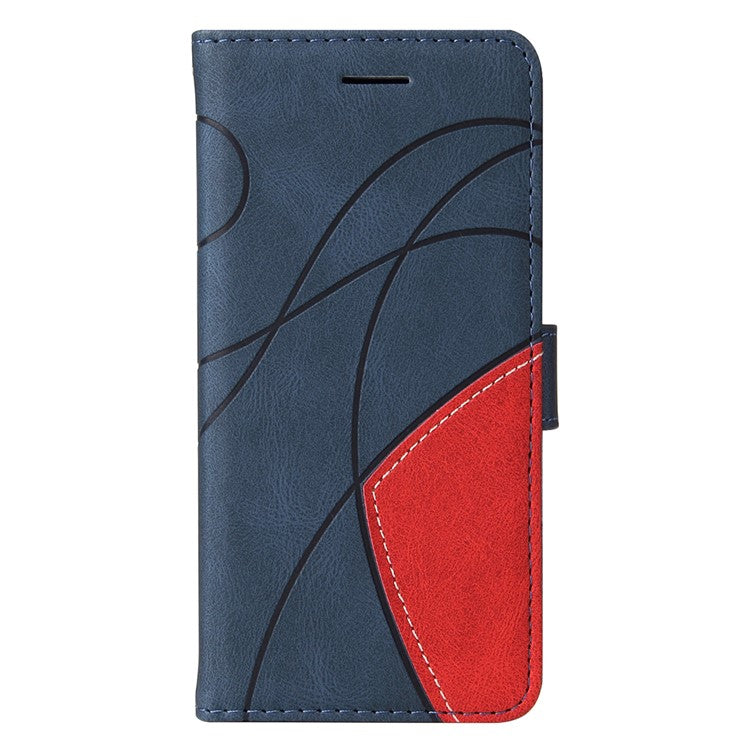 KT Leather Series-1 For Motorola Edge 50 Neo 5G / Moto S50 5G / Thinkphone 25 5G Leather Case Color Splicing Phone Cover Wallet Stand - Blue