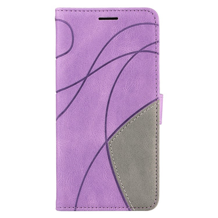 KT Leather Series-1 For Motorola Edge 50 Neo 5G / Moto S50 5G / Thinkphone 25 5G Leather Case Color Splicing Phone Cover Wallet Stand - Light Purple