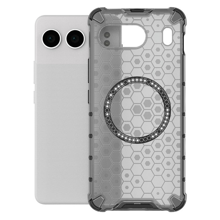 For OnePlus Nord 4 Case Compatible with MagSafe Honeycomb Design TPU+PC Phone Cover - Grey