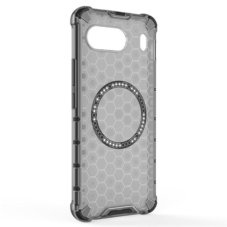 For OnePlus Nord 4 Case Compatible with MagSafe Honeycomb Design TPU+PC Phone Cover - Grey
