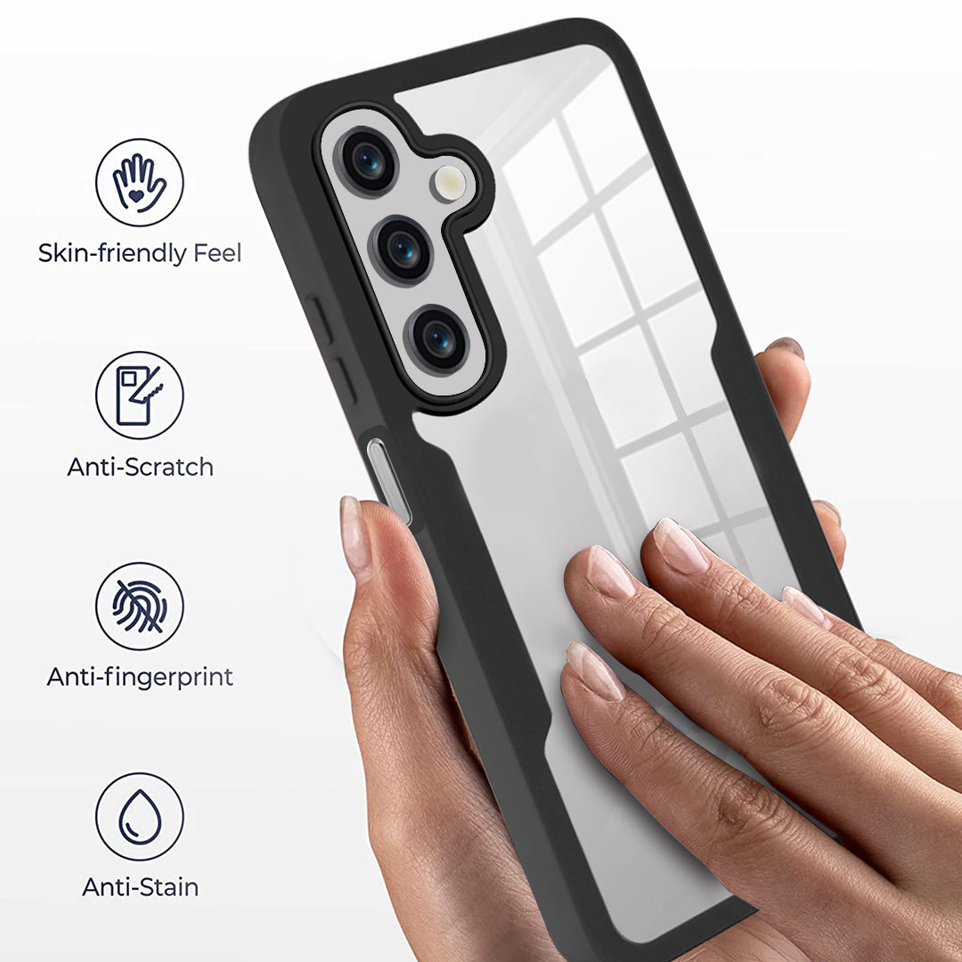 For Samsung Galaxy A16 5G / A16 4G Case Acrylic+TPU Clear Phone Cover with PET Screen Film - Blue