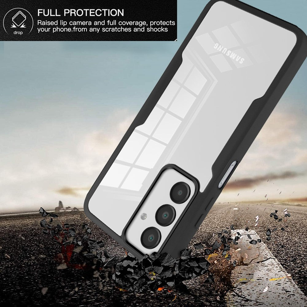 For Samsung Galaxy A17 5G / A16 5G / A16 4G Case Acrylic+TPU Clear Phone Cover with PET Screen Film - Red