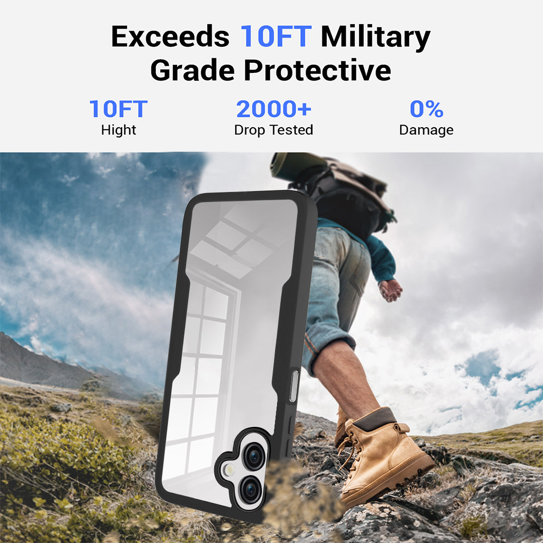 For Samsung Galaxy A06 Case Acrylic+TPU Clear Phone Cover with PET Screen Film - Purple