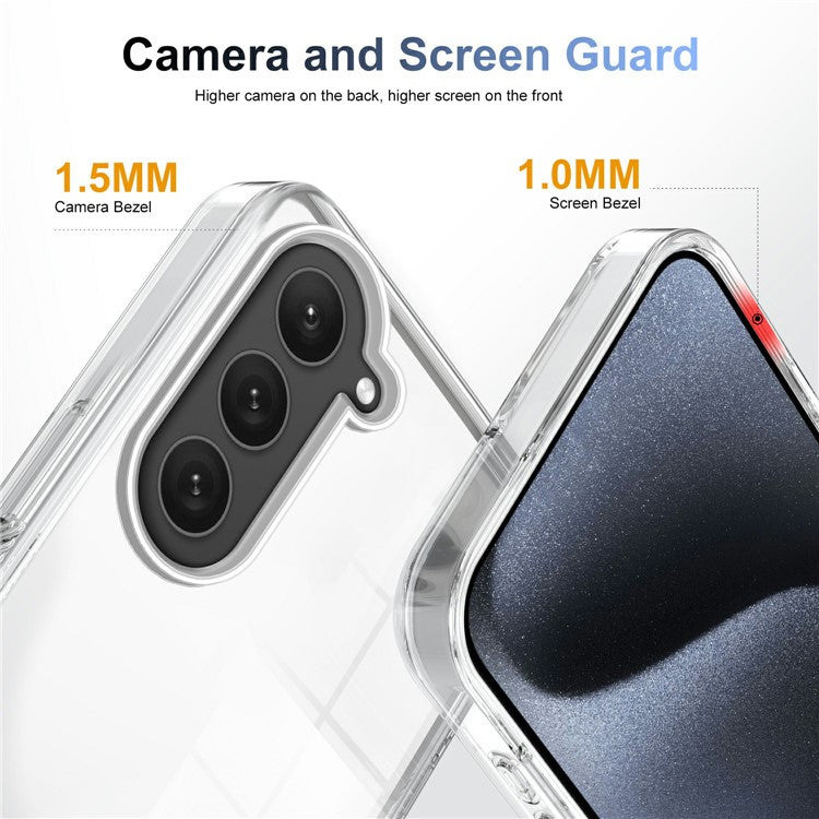 For Samsung Galaxy S23 Clear Phone Case TPU PC Anti-Slip Drop-Proof Back Cover - Transparent