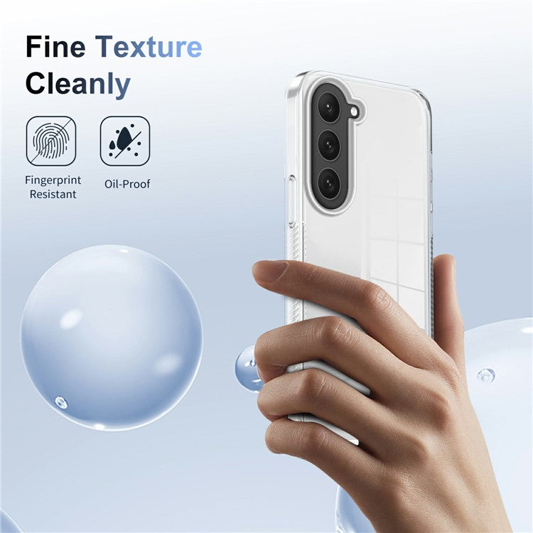 For Samsung Galaxy S23 Clear Phone Case TPU PC Anti-Slip Drop-Proof Back Cover - Transparent